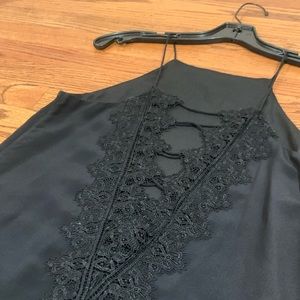 CAMI NYC black plunging lace top
